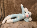 Fluffy Teal Heart Sock Monkey