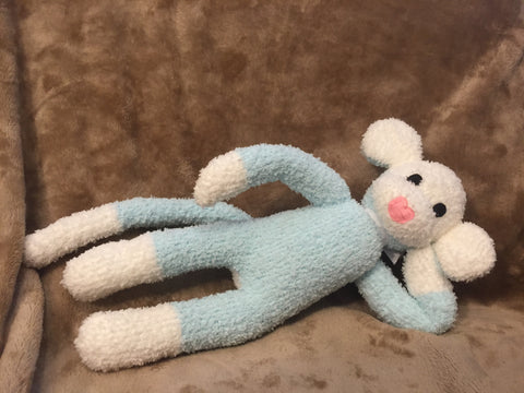 Fluffy Teal Sock Monkey