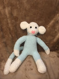 Fluffy Teal Sock Monkey