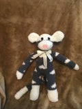 Fluffy Charcoal Heart Sock Monkey