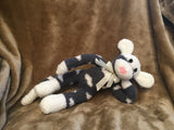 Fluffy Charcoal Heart Sock Monkey