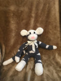 Fluffy Charcoal Heart Sock Monkey