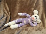 Fluffy Lavender Heart Sock Monkey