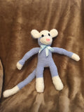 Fluffy Baby Blue Sock Monkey