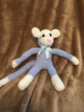 Fluffy Baby Blue Sock Monkey