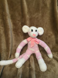 Fluffy Rose Pink Sock Monkey