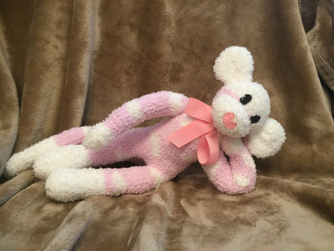 Fluffy Rose Pink Sock Monkey