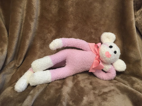 Fluffy Rose Pink Sock Monkey