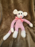 Fluffy Rose Pink Sock Monkey